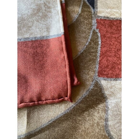 NWT Jim Thompson Silk Scarf Brown Gold Abstract Print - Picture 5 of 6